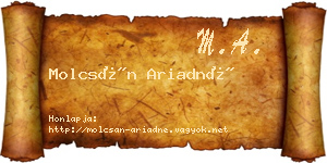 Molcsán Ariadné névjegykártya